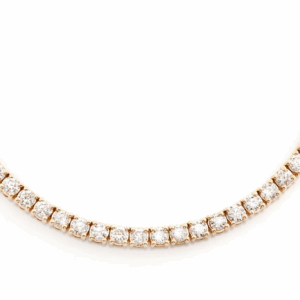 10pt prong set diamond tennis necklace 14k solid gold 14.75ctw