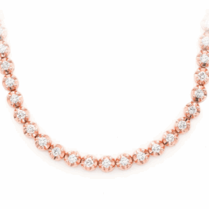 2pt crown set diamond necklace 14k solid gold 3.75ctw