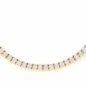 2pt miracle set diamond necklace 14k solid gold 4.00ctw