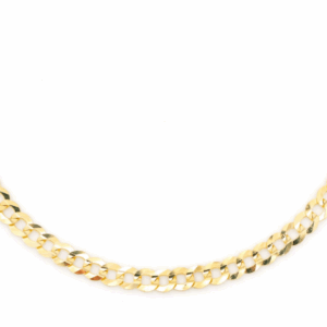 3.5MM Flat Curb Link 14k Solid Gold Chain