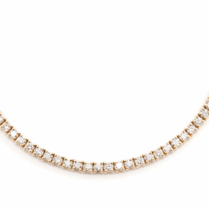 4pt prong set diamond tennis necklace 14k solid gold 8.75ctw