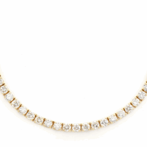 5pt prong set diamond tennis necklace 14k solid gold 11.00ctw