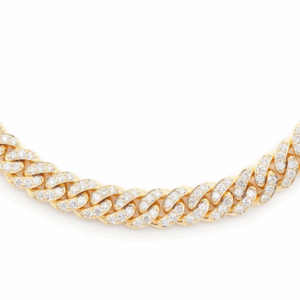 6mm miami cuban diamond necklace 14k solid gold 9.50ctw