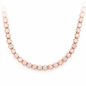 7pt crown set diamond necklace 14k solid gold 10.00ctw