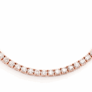 8pt prong set tennis necklace 14k solid gold 16.50ctw