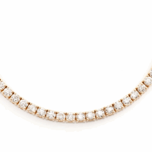 9pt prong set diamond tennis necklace 14k solid gold 15.00ctw