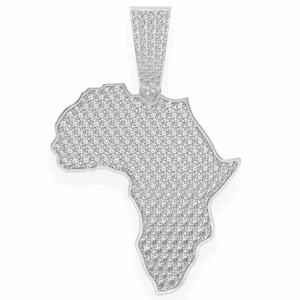 Africa Diamond Pendant 14k Solid Gold 3.75ctw