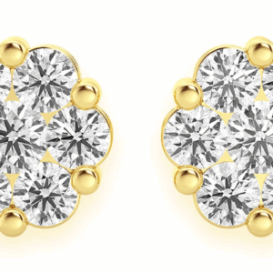 2.00ctw Flower Stud Diamond Earrings 14k Solid Gold