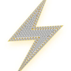 Lightning Bolt Double Layer Diamond Pendant 14k Solid Gold 2.75ctw