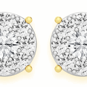 1.50ctw Mosaic Stud Diamond Earrings 14k Solid Gold