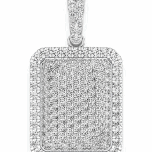 Pillow Double Layer Diamond Pendant 14k Solid Gold 0.65ctw