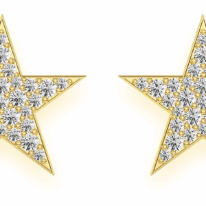 5 Point Star Stud Diamond Earrings 14k Solid Gold 0.40ctw