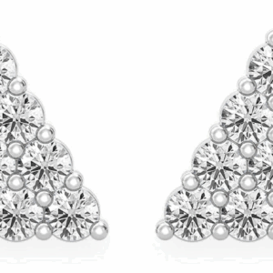 Triangle Stacked Stud Diamond Earrings 14k Solid Gold 0.15ctw