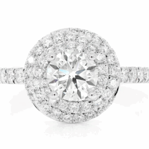 1.00ct Round Solitaire - Double Twist Halo -diamond Engagement Ring - All Natural