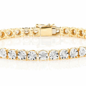 12pt Miracle Set Diamond Tennis Bracelet 14k Solid Gold 4.15ctw