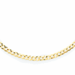 2.5MM Flat Curb Link 14k Solid Gold Chain