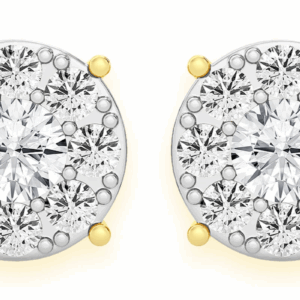 2.00ctw Mosaic Diamond Stud Earrings 14k Solid Gold