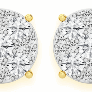 3.00ctw Mosaic Stud Diamond Earrings 14k Solid Gold