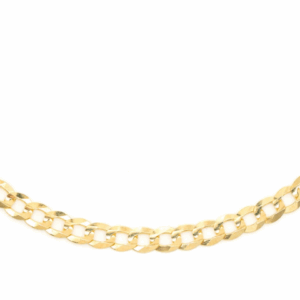 3MM Flat Curb Link 14k Solid Gold Chain