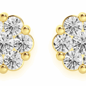 4.00ctw Flower Stud Diamond Earrings 14k Solid Gold