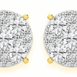 4.00ctw Mosaic Stud Diamond Earrings 14k Solid Gold