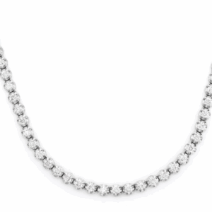 4pt prong set diamond tennis necklace 14k solid gold 6.00ctw