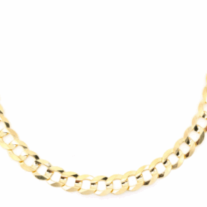 5.5MM Flat Curb 14k Solid Gold Chain