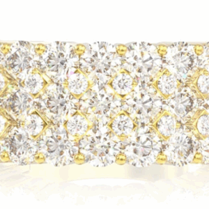 5 Row Diamond Band 14k Solid Gold 2.25ctw