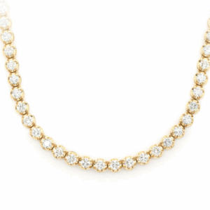 5pt crown set diamond necklace 14k solid gold 7.75ctw