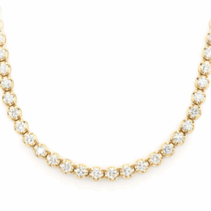 6pt crown set diamond necklace 14k solid gold 9.75ctw