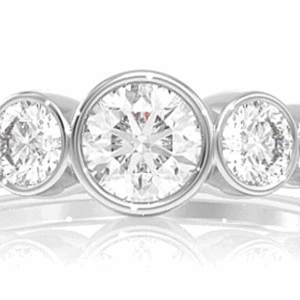 7 Bezel Set Diamond Engagement Ring - All Natural - 1.20ctw