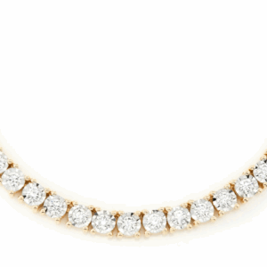 9pt miracle set diamond tennis necklace 14k solid gold 10.00ctw