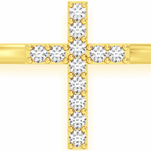 Cross Diamond Ring 14k Solid Gold 0.10ctw