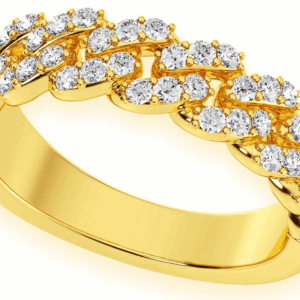 Cuban Diamond Ring 14k Solid Gold 0.55ctw