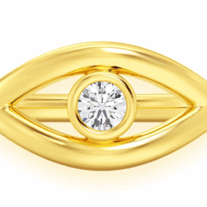 Evil Eye Diamond Ring 14k Solid Gold 0.05ctw