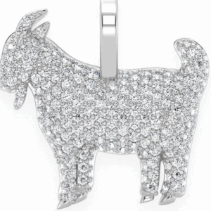 Goat Diamond Pendant 14k Solid Gold 0.66ctw