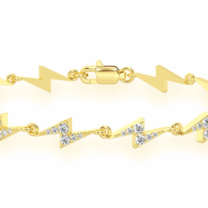 Lightning Bolt Eternity Diamond Bracelet 14k Solid Gold 1.25ctw