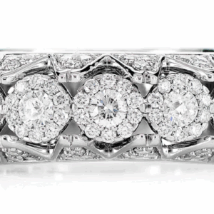 Pyramid Diamond Open Band Ring