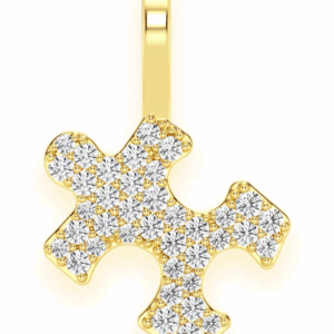 Puzzle Piece Diamond Pendant 14k Solid Gold 0.25ctw
