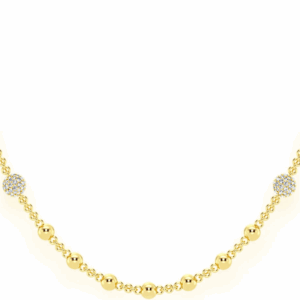 diamond bead rosary chain 14k solid gold 2.75ctw
