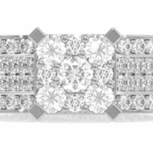 Round Halo Wide Engagement Ring 1.50ctw