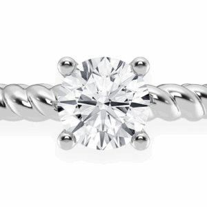 0.50ct Round Solitaire - Twist Band - Diamond Engagement Ring - All Natural