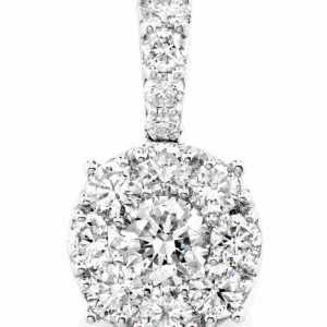 Solitaire Mosaic Diamond Pendant 14k Solid Gold 1.00ctw