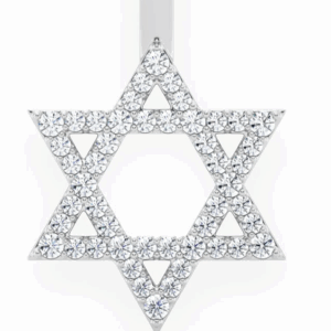 Star Of David Diamond Pendant 14k Solid Gold 0.25ctw