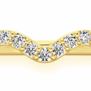 Wavy Diamond Ring 14k Solid Gold 0.10ctw